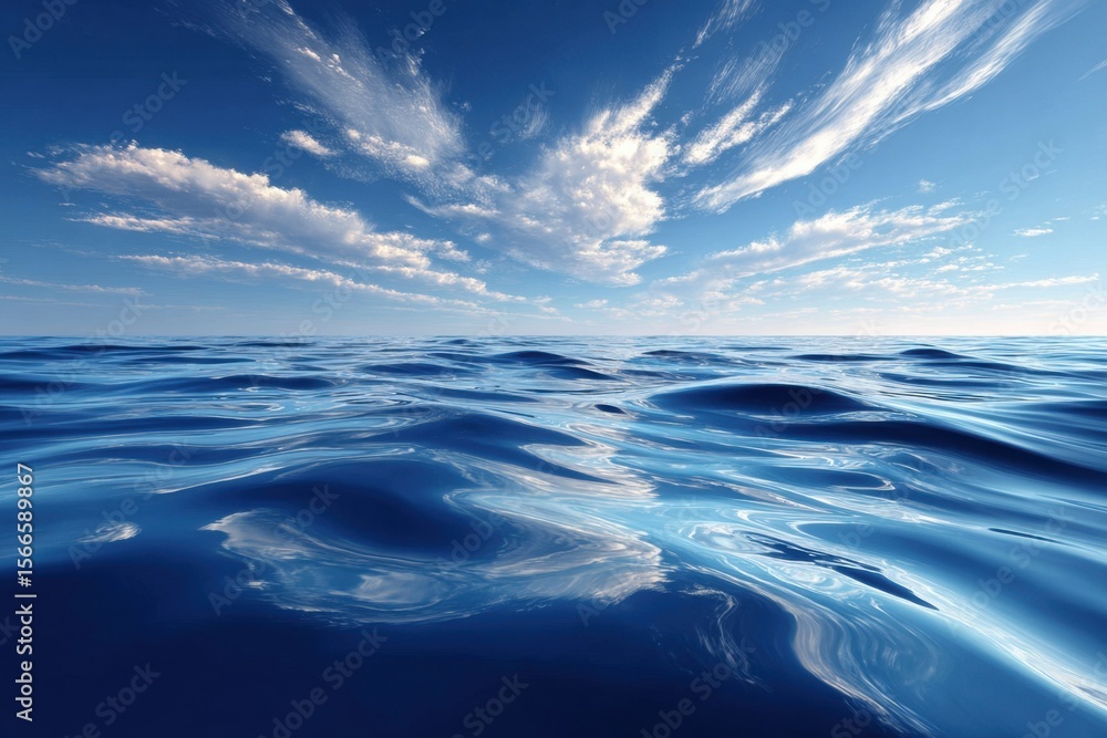 Fototapeta premium A Symphony of Blue and White Waves Under a Dramatic Sky