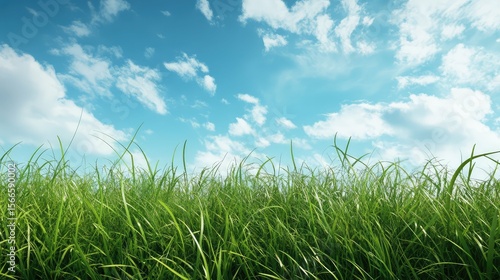 nature blue sky green grass