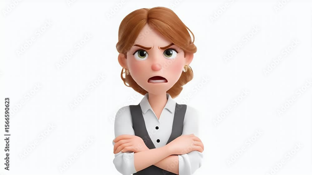 Frustrated Cartoon Businesswoman - Static Expression Frustrated Cartoon Businesswoman - Static Expression