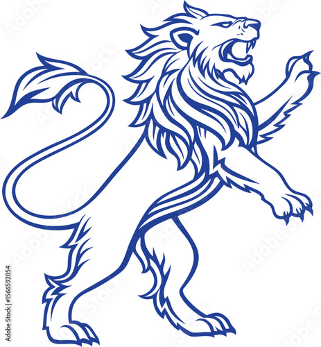 Wallpaper Mural Majestic Blue Lion Heraldry Illustration A Regal Vector Graphic Design Element for Crests, Logos, and More Torontodigital.ca