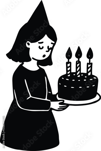 birthday cake with a girl