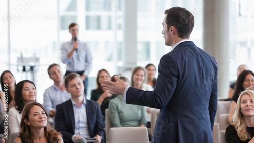 Interactive Q&a Session At Conference Background, Luxury Hd Wallpaper Picture, Trendy High Resolution Desktop Background, Best Stock Photo