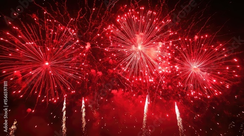 realistic red fireworks