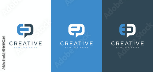 Podcast logo initials, Podcast microphone logo icon with letter combination, podcast vector.