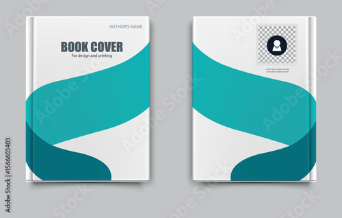 Book cover template design with a wavy pattern. Suitable for personal author's books, catalogs with goods for different companies. Vector graphics, abstract background.