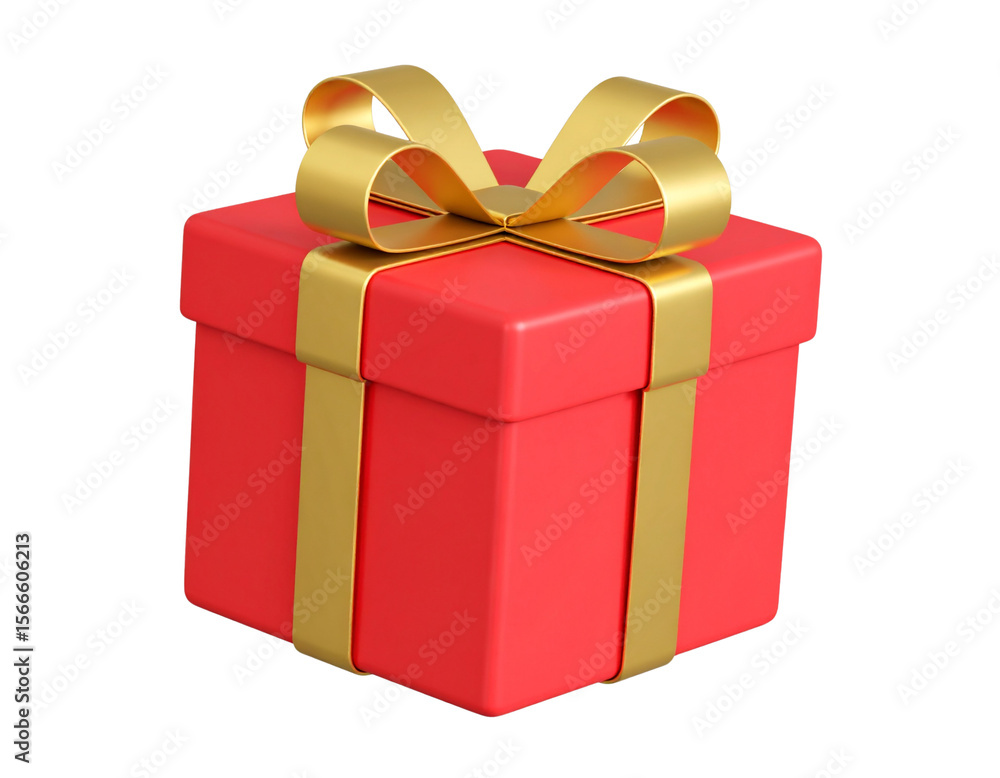 Fototapeta premium Floating Gift Box with Ribbon 