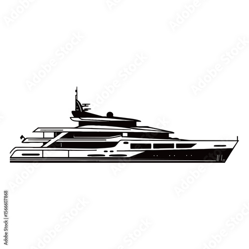 silhouette photo of speedboat with white background