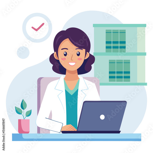 business woman working on laptop