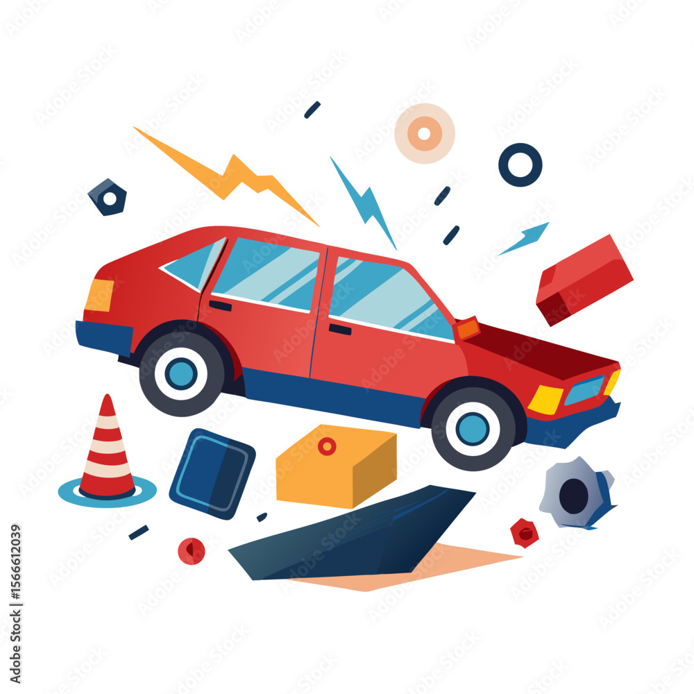 Naklejka premium vector illustration of a car