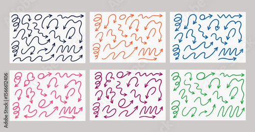 Complete Hand-Drawn Arrows Doodle Bundle – 6 Creative Sets of Swirls, Scribbles, Curves, and Pointers