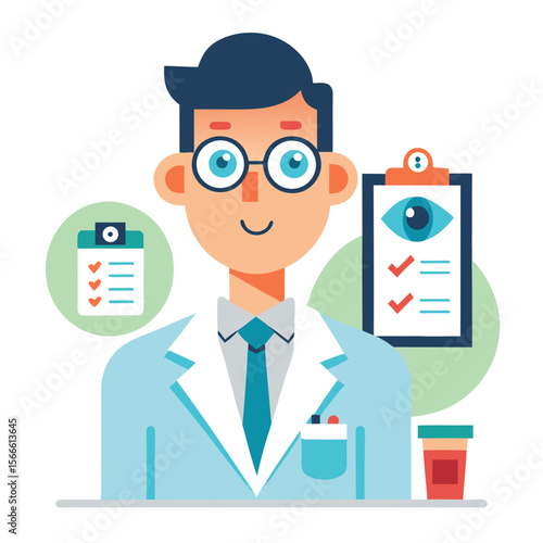 set of funny cartoon manager