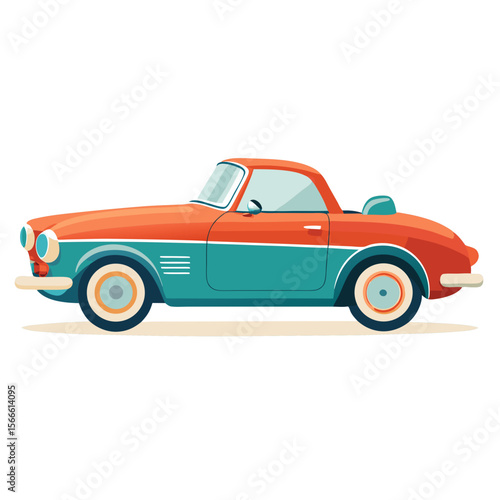 retro car isolated on white