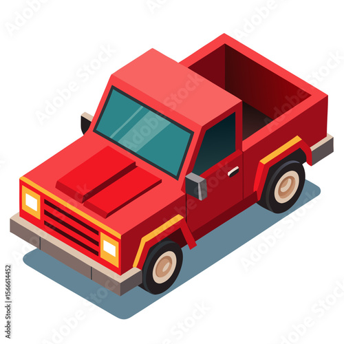 red truck isolated