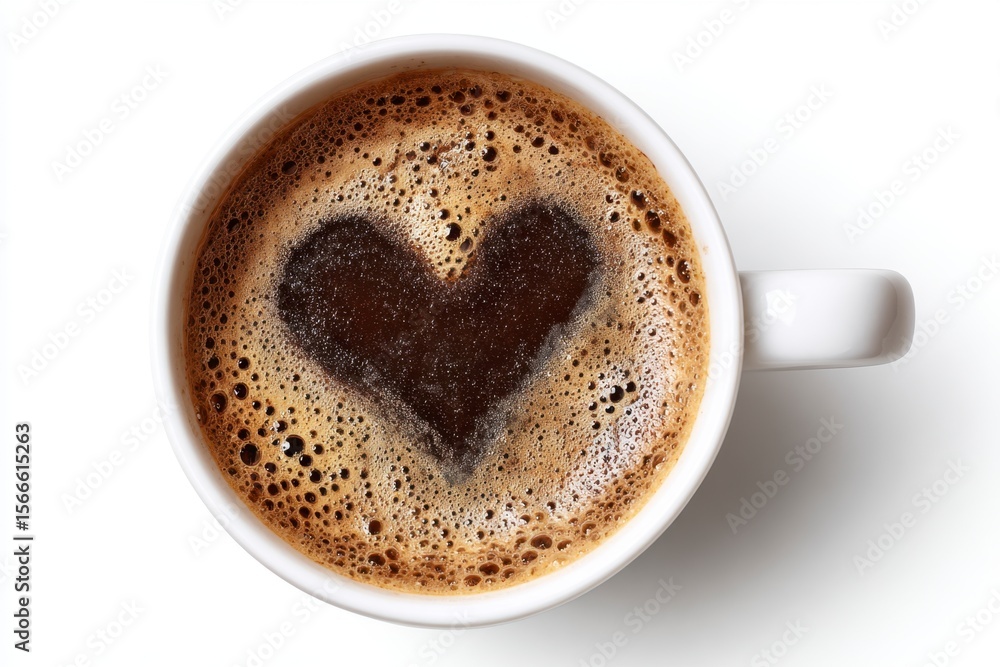 Fototapeta premium Coffee Cup Heart: A Warm, Simple Delight