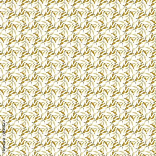 Seamless Gold Leaf Pattern on a Clean White Background