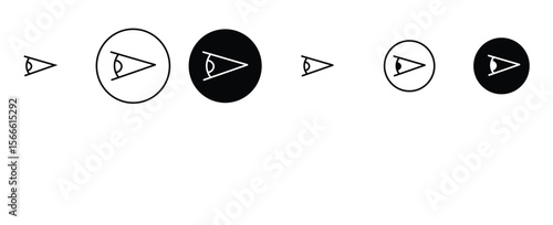 Eye side icon set in black. side icon Graphic vector set