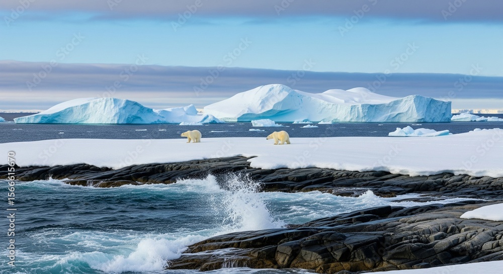 Obraz premium Glacial Landscape by the Frozen Sea