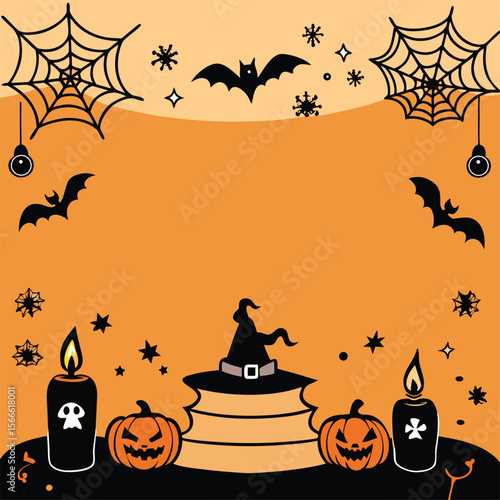 Halloween party invitations or greeting cards banner with vector 