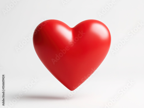 Wallpaper Mural 3D Red Heart Symbol on White Background Torontodigital.ca