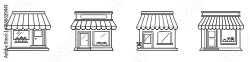 Small Shopfronts Illustration Set. Retail Business Concepts Collection. Isolated Vector Illustration
