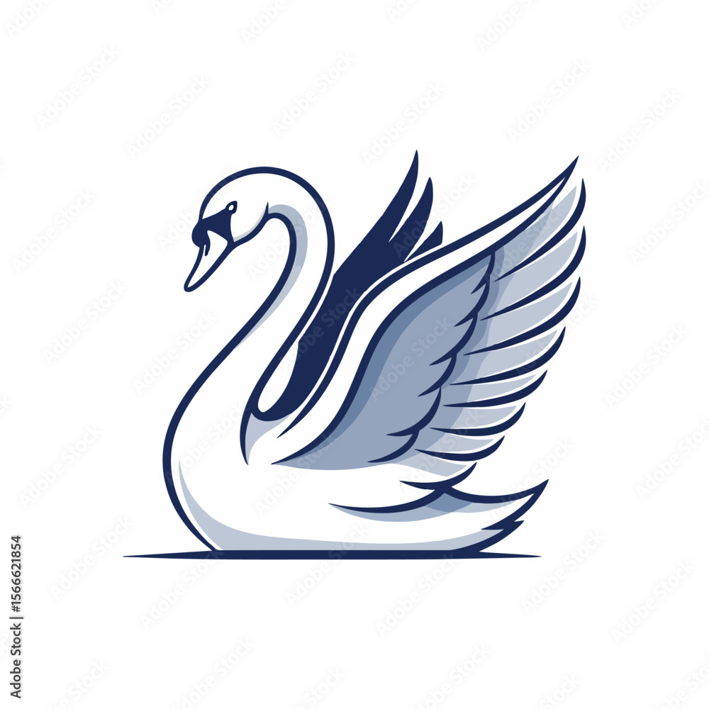 Obraz premium vector illustration of a swan