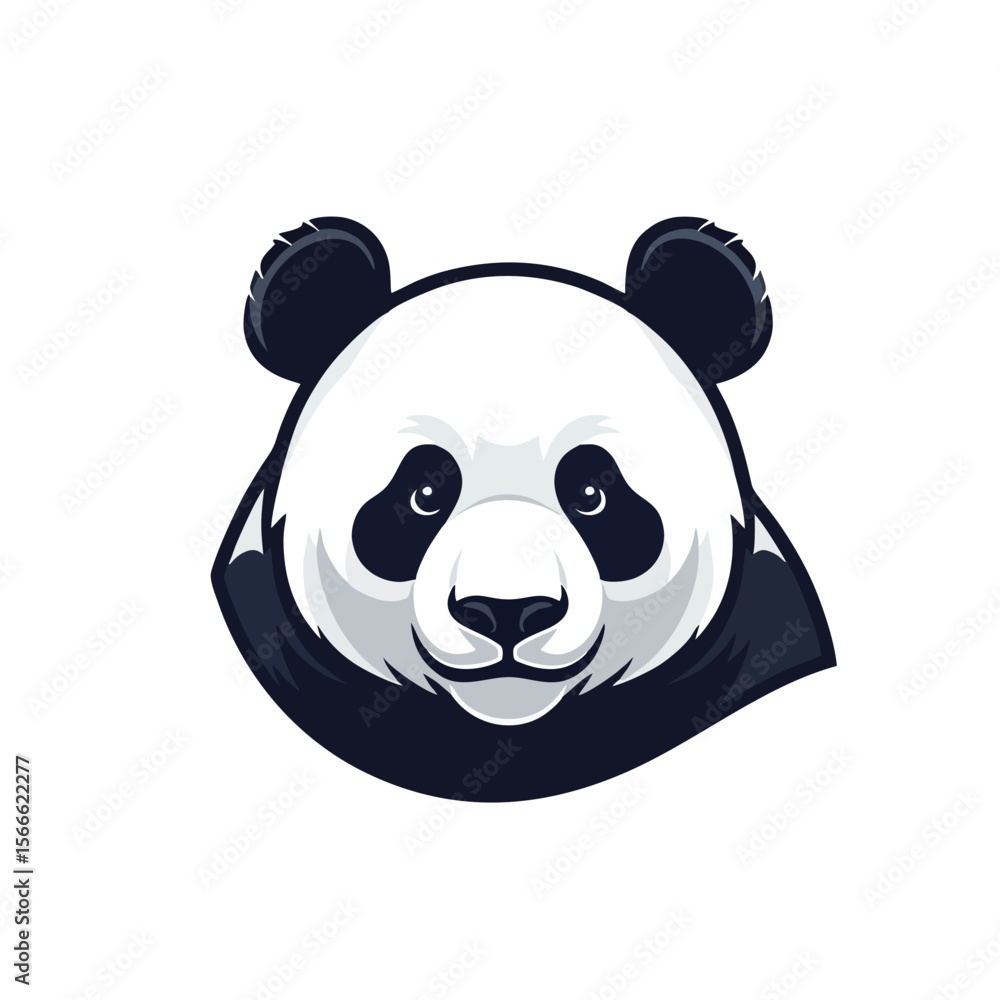 Obraz premium panda head logo vector illustration