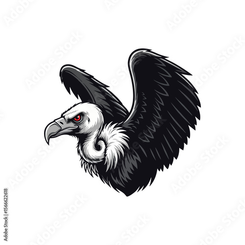 angry vulture logo vector illustration