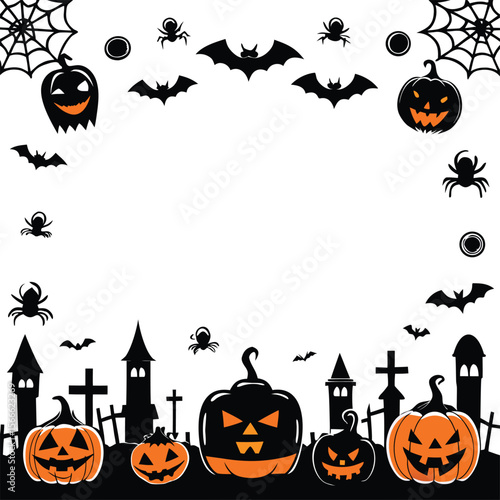 Halloween party invitations or greeting cards banner with vector 