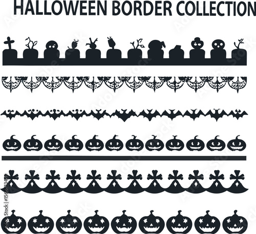 Halloween Silhouette Vector collection Happy Halloween vector design element set illustration  vector
