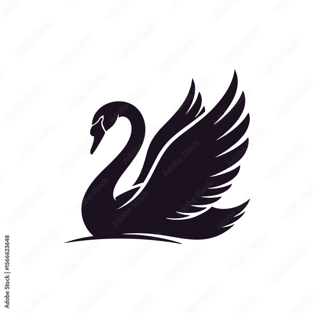 Obraz premium black swan vector illustration