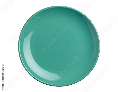 A vibrant teal dinner plate offers a stylish and modern touch for any culinary presentation.