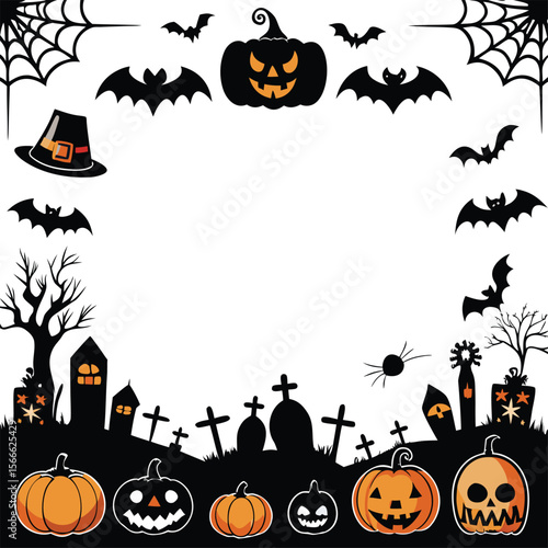 Halloween Silhouette Vector collection Happy Halloween vector design element set illustration  vector
