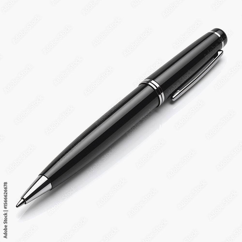 Sleek Ballpoint Pen: A sophisticated, polished black ballpoint pen Sleek Ballpoint Pen: A sophisticated, polished black ballpoint pen