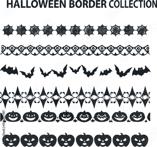 Halloween Silhouette Vector collection Happy Halloween vector design element set illustration  vector
