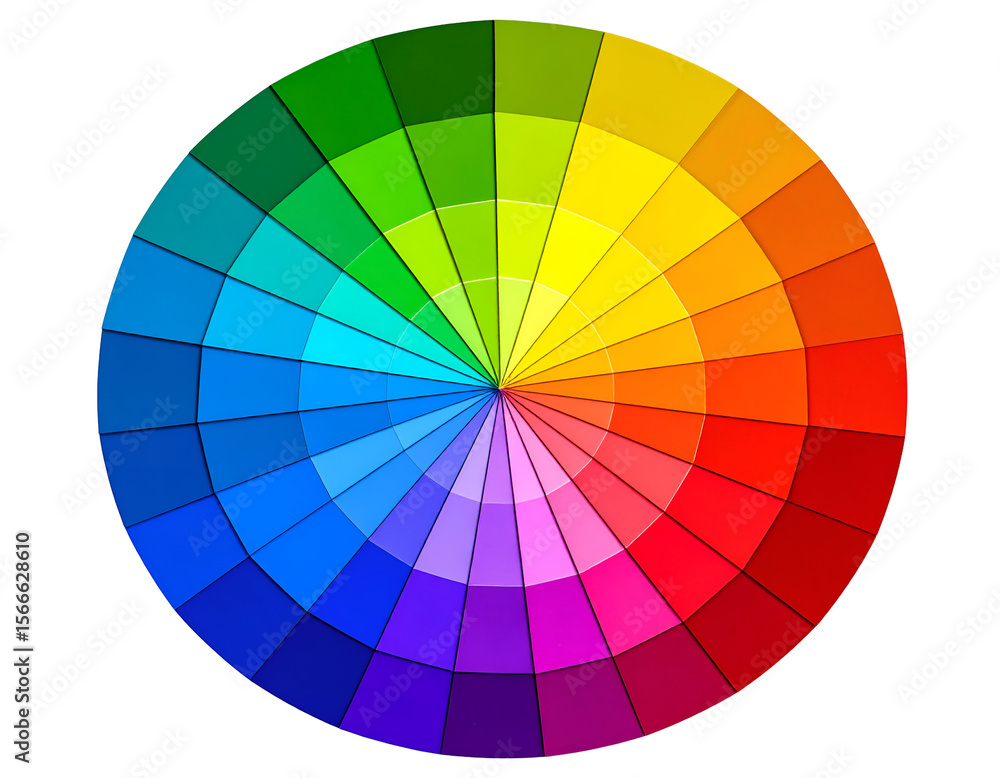 Obraz premium The complete color spectrum presented as a beautifully segmented wheel, illustrating harmony and contrast.