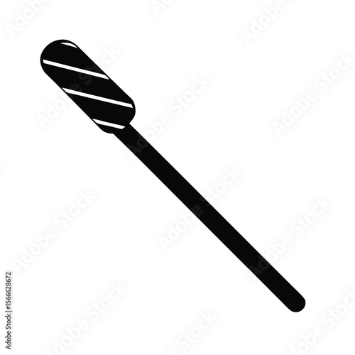 Black and White Nail Drill Bit Icon Illustration