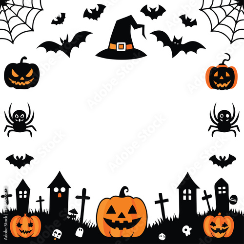 Halloween party invitations or greeting cards banner with vector 