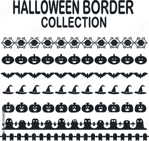 Halloween Silhouette Vector collection Happy Halloween vector design element set illustration  vector
