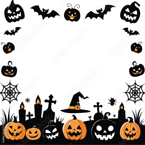 Halloween party invitations or greeting cards banner with vector 