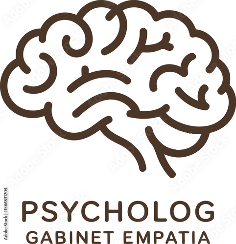 A stylized brain illustration sits above the text "PSYCHOLOG GABINET EMPATIA".
