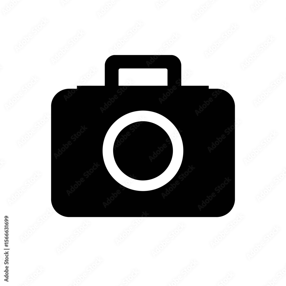 very simple flat and single minimalist Camera Case Silhouettes in black on a white background very simple flat and single minimalist Camera Case Silhouettes in black on a white background