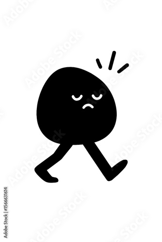 very simple flat and single minimalist Flickering Pebble Step Silhouettes in black on a white background