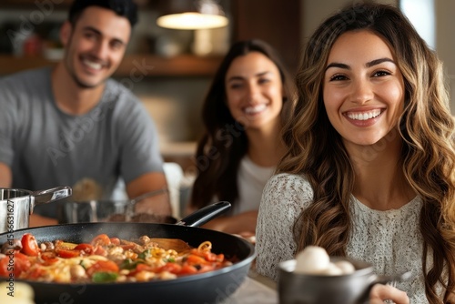 ultra HD image of montage of people smiling while cooking