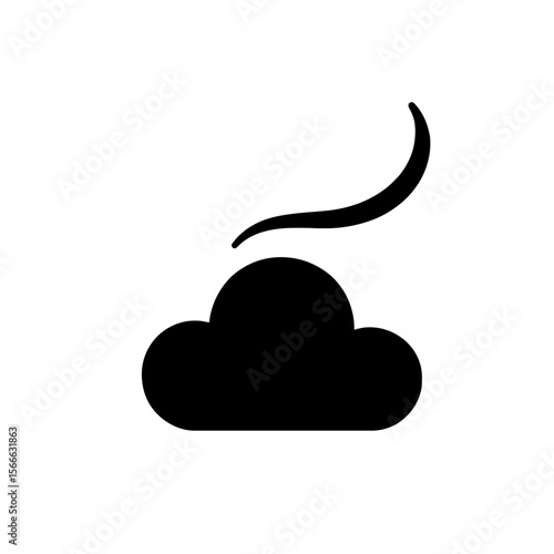 very simple flat and single minimalist Soaring Cloud Silhouettes in black on a white background