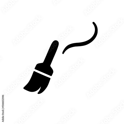 very simple flat and single minimalist Soaring Brush Spirit Silhouettes in black on a white background