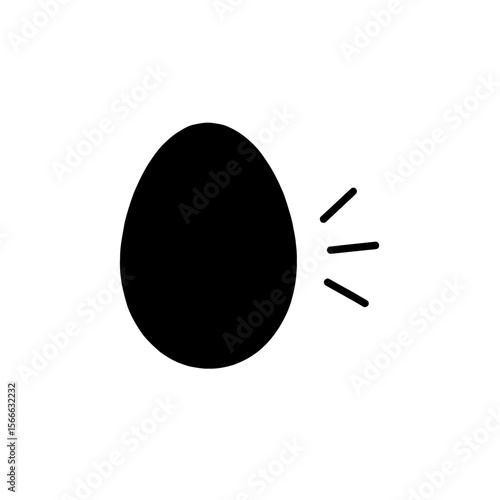 very simple flat and single minimalist Whispering Egg Silhouettes in black on a white background