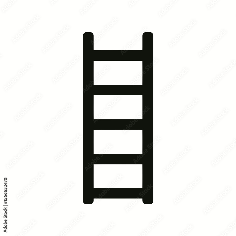 very simple flat and single minimalist Climbing Ladder Silhouettes in black on a white background very simple flat and single minimalist Climbing Ladder Silhouettes in black on a white background