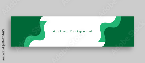 abstract green horizontal linkedin banner design