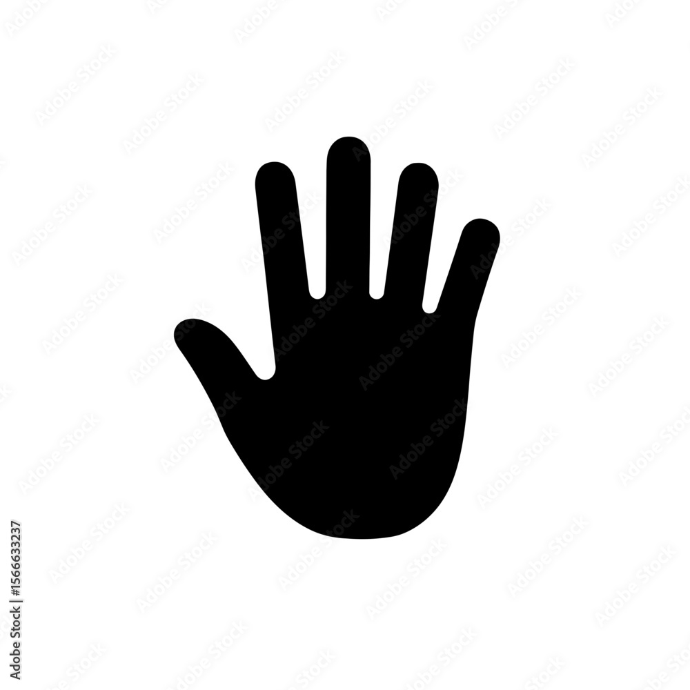 very simple flat and single minimalist Hand Prints Silhouettes in black on a white background very simple flat and single minimalist Hand Prints Silhouettes in black on a white background