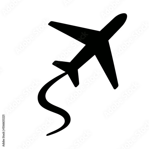 very simple flat and single minimalist Whispering Plane Spirit Silhouettes in black on a white background